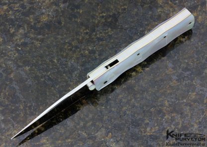Koji Hara Custom Knife Mother of Pearl Bamboo Linerlock - Image 2