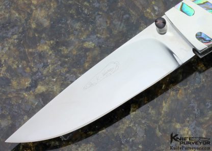 Koji Hara Custom Knife Abalone Inlaid Linerlock - Image 2