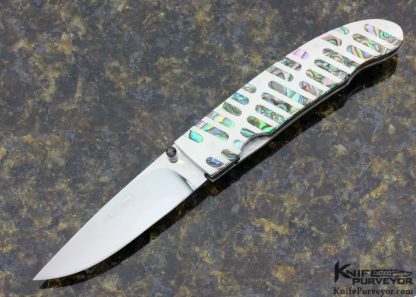 Koji Hara Custom Knife Abalone Inlaid Linerlock