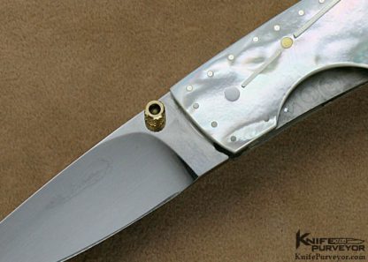Koji Hara Custom Knives Mother of Pearl Art Knife Linerlock - Image 2