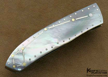 Koji Hara Custom Knives Mother of Pearl Art Knife Linerlock - Image 3