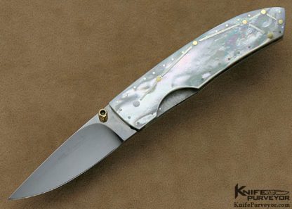 Koji Hara Custom Knives Mother of Pearl Art Knife Linerlock