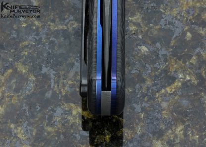 Eric Kramer Custom Knife "Reaper" Zirconium, Carbon Fiber and Rob Thomas Damascus Linerlock - Image 6