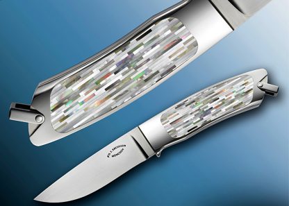 Dietmar Kressler Custom Knife Hunter with Jurgen Steinau Multi-Pearl Shell Inlays