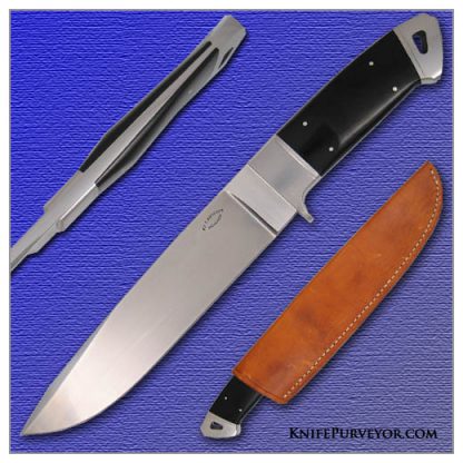 Dietmar Kressler's Custom Knife: Black Micarta, Integral Survival Knife