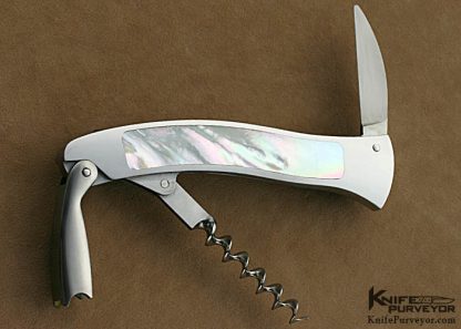 Dietmar Kressler Custom Knives Mother of Pearl Shell Interframe Wine Opener