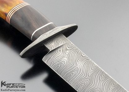 Kurt Allen Swearingen Custom Knife Brow-Tine Bowie with Amber Stag and African Blackwood - Image 4