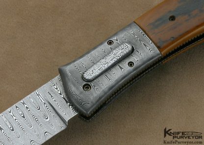 Kyle Royer Custom Knife Sole AUthorship Damascus Automatic Linerlock - Image 2