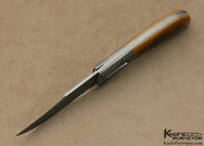 Kyle Royer Custom Knife Sole AUthorship Damascus Automatic Linerlock - Image 4