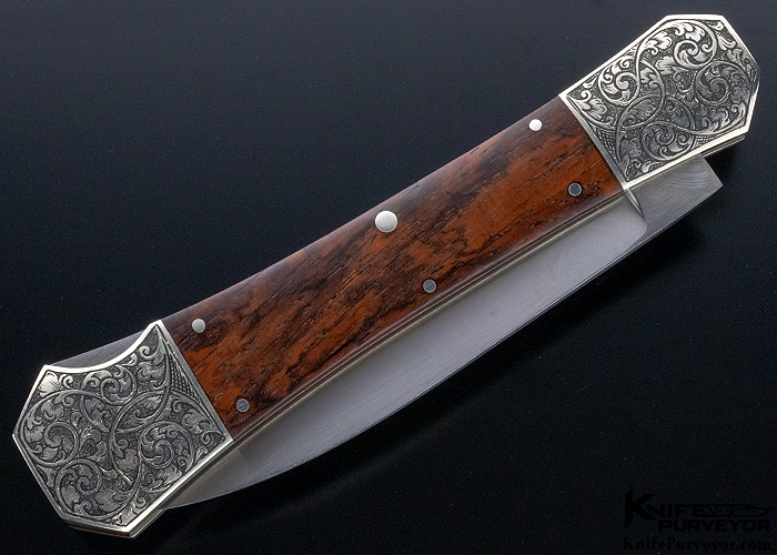 Lance Kelly Engraved Mel Pardue Custom Knife Cocobolo Lockback - Image 5
