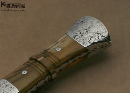 Lamont Coombs Custom Knife Ron Nott Engraved Kukri with Giraffe Bone Handle - Image 3