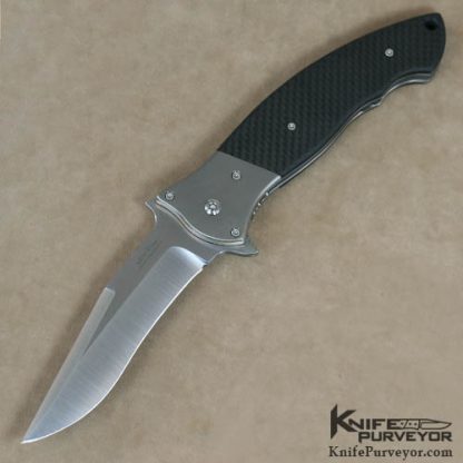 Larry Chew Custom Knife Titanium & Carbonfiber Flipper Linerlock