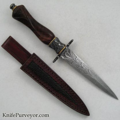 Larry Fuegan Custom Knife Fully Carved Take Down Dagger - Image 3