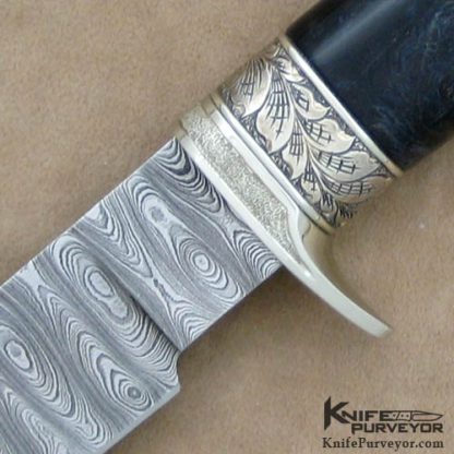 Larry Fuegen Custom Knife Sole Authorship Engraved Damascus Hunter - Image 2