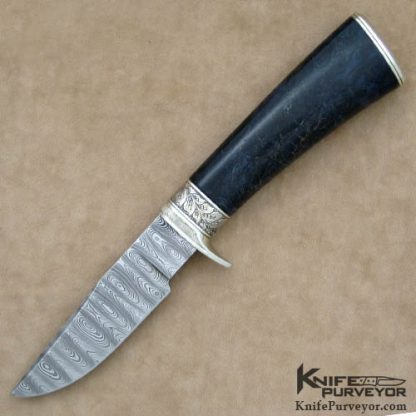Larry Fuegen Custom Knife Sole Authorship Engraved Damascus Hunter