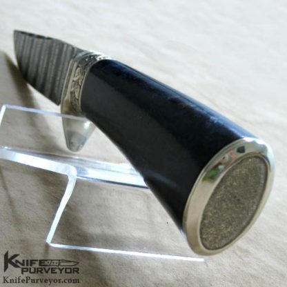 Larry Fuegen Custom Knife Sole Authorship Engraved Damascus Hunter - Image 5