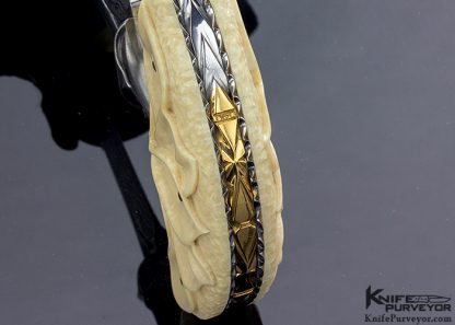 Larry Fuegen Custom Knife Fluted Mammoth & Sole Authorship Damascus Push Dagger - Image 9
