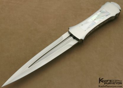 Larry Hendricks Custom Knives Mother of Pearl Shell Inlaid Kangaroo Art Dagger