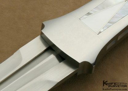 Larry Hendricks Custom Knives Mother of Pearl Shell Inlaid Kangaroo Art Dagger - Image 2