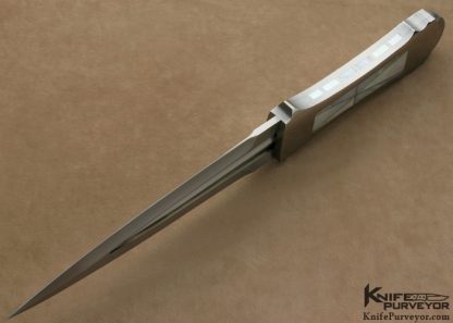 Larry Hendricks Custom Knives Mother of Pearl Shell Inlaid Kangaroo Art Dagger - Image 6