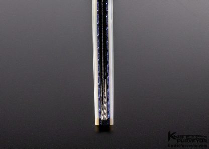 Larry Newton Custom Knife Fluted Mother of Pearl Shell & Damascus Automatic Front Lock Dagger - Image 9