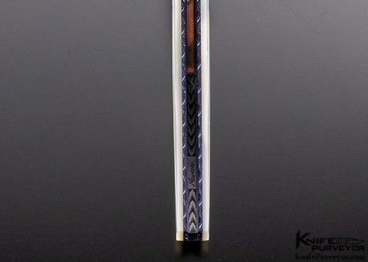 Larry Newton Custom Knife Fluted Mother of Pearl Shell & Damascus Automatic Front Lock Dagger - Image 8