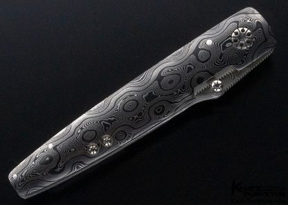 Larry Newton Custom Knife Damascus Liner Lock - Image 3