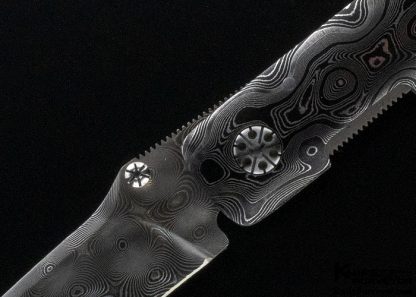 Larry Newton Custom Knife Damascus Liner Lock - Image 2