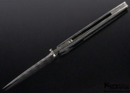 Larry Newton Custom Knife Damascus Liner Lock - Image 6