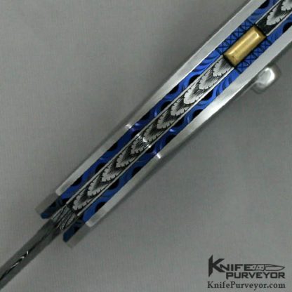Larry Newton Custom Knife Carved Mother of Pearl Automatic Dagger - Image 4