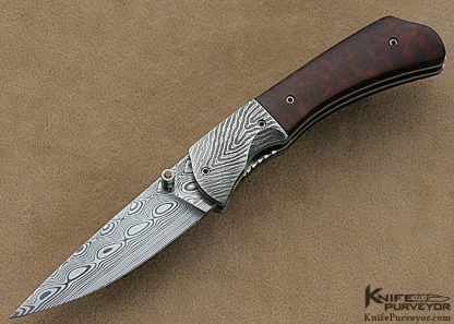 Laurens Prinsloo Custom Knives Snakewood & Damasteel Damascus Linerlock