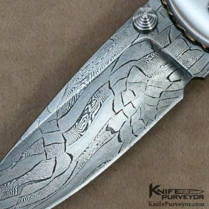Matthew Lerch Custom Knife  Damascus D/A Auto - Image 2