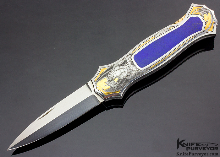 Lee Griffiths Engraved Joe Kious Custom Knife Dragon Lockback
