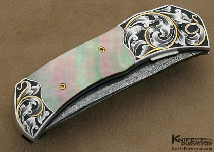 Matthew Lerch Custom Knife Blacklip Manhattan Auto Engraved by Ray Cover Jr. - Image 3