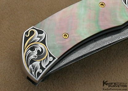 Matthew Lerch Custom Knife Blacklip Manhattan Auto Engraved by Ray Cover Jr. - Image 4