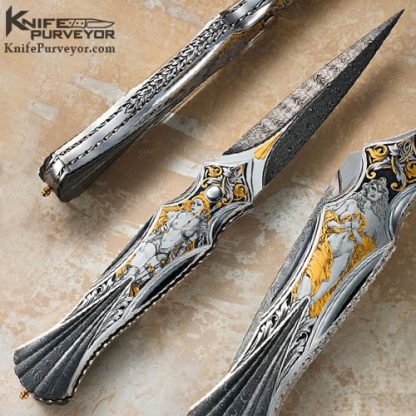Matthew Lerch Custom Knife Jon Robyn Engraved Credit Card Automatic Dagger
