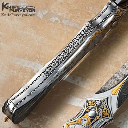Matthew Lerch Custom Knife Jon Robyn Engraved Credit Card Automatic Dagger - Image 4