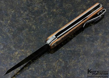 Les Voorhies Model 15 Patinated Copper, Tanto Linerlock Flipper - Image 5