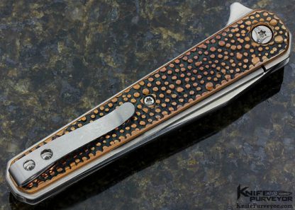 Les Voorhies Model 15 Patinated Copper, Tanto Linerlock Flipper - Image 3
