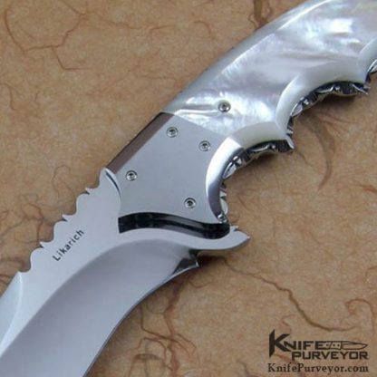 Steve Likarich Custom Knife Mother of Pearl Advanced Fighter - Image 2