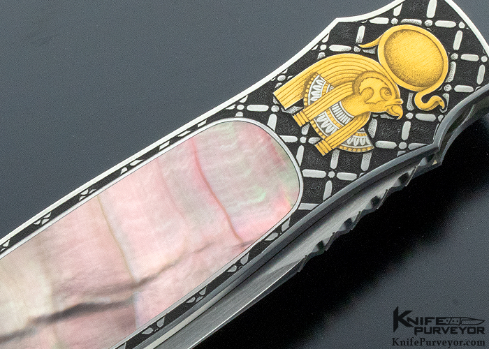 WD Pease Custom Knife Lisa Tomlin Engraved Egyptian Motif (set 6 knives) - Image 7