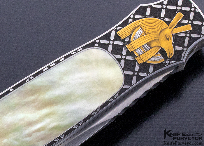 WD Pease Custom Knife Lisa Tomlin Engraved Egyptian Motif (set 6 knives) - Image 20