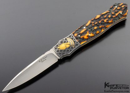 WD Pease Custom Knife Lisa Tomlin Engraved Egyptian Motif (set 6 knives) - Image 15