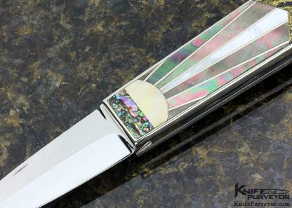 LLoyd Hale Custom Knife BlackLip, Mother of Pearl and Abalone Lockback Dagger - Image 2