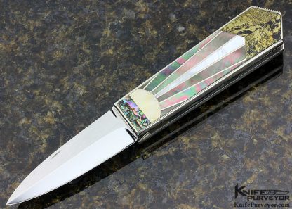 LLoyd Hale Custom Knife BlackLip, Mother of Pearl and Abalone Lockback Dagger