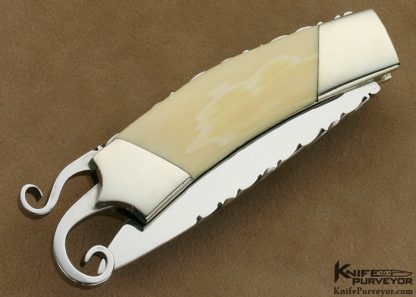 Lloyd Hale Custom Knife Ron Luebke Jr. Scrimshawed Tail Lock - Image 4