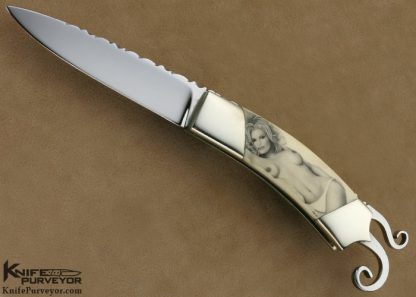 Lloyd Hale Custom Knife Ron Luebke Jr. Scrimshawed Tail Lock
