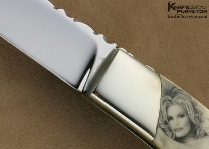Lloyd Hale Custom Knife Ron Luebke Jr. Scrimshawed Tail Lock - Image 2