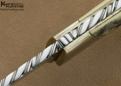 Lloyd Hale Custom Knife Ron Luebke Jr. Scrimshawed Tail Lock - Image 8