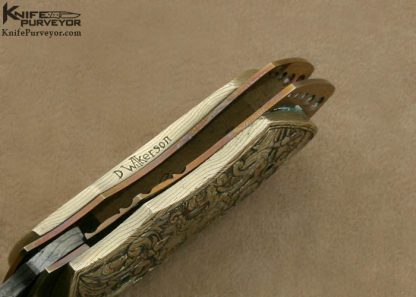Lloyd McConnell Custom Knife Damascus & Dan Wilkerson Engraved Mokume Linerlock - Image 6